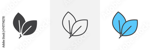 Leafs Isolated Line Icon Style Design. Simple Vector Illustration