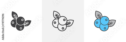 Blueberry Isolated Line Icon Style Design. Simple Vector Illustration