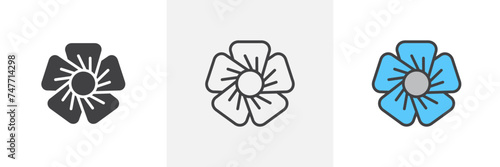Flax Flower Isolated Line Icon Style Design. Simple Vector Illustration