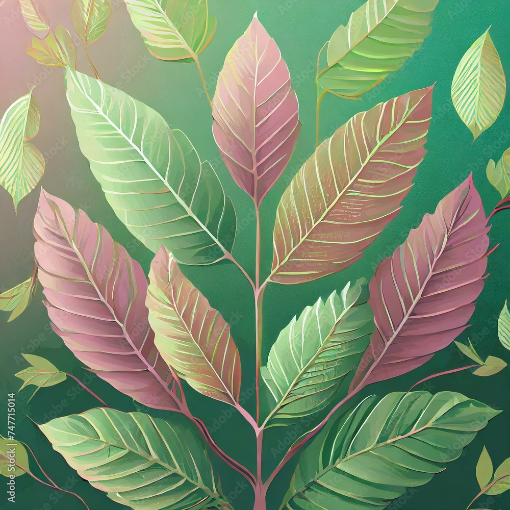 Pastel Leaf Colored patterns