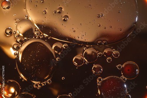 Black oil floats in the water