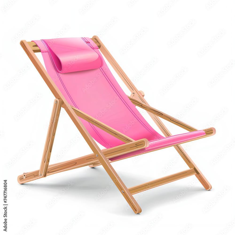 pink beach chair vector on white background pink beach chair vector on white background