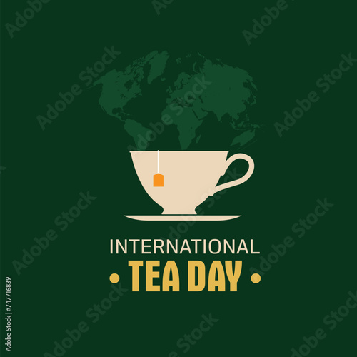International Tea Day Vector Illustration. International Tea Day themes design concept with flat style vector illustration. Suitable for greeting card  poster and banner. Suitable for business asset.