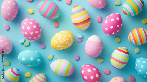 Happy easter decoration background