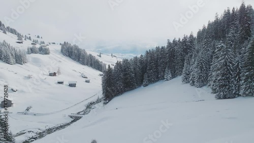 Wallpaper Mural Beautiful Winter Landscape in Mountain. Forest with trees in snow on sunny winter day. Scenic View Of Snowy Forest. Torontodigital.ca
