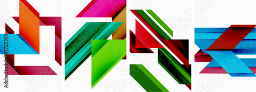 Triangle poster abstract background set for wallpaper, business card, cover, poster, banner, brochure, header, website