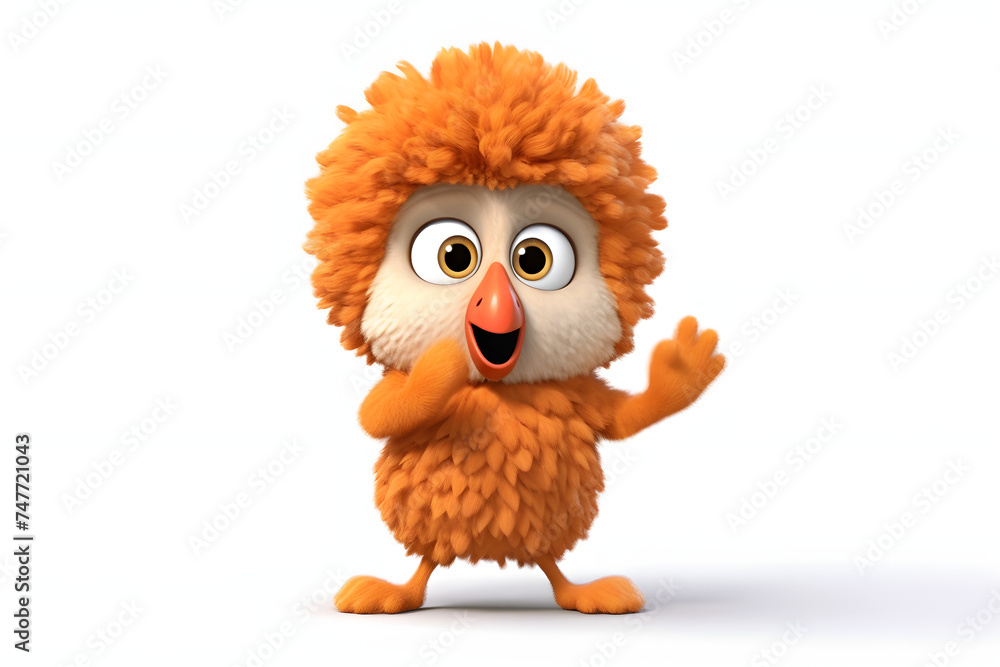 Fototapeta premium 3d Fried chicken cute character cartoon