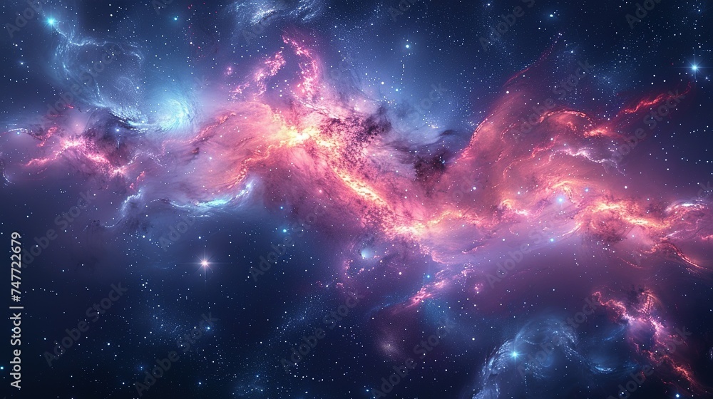 Beautiful fantasy starry night sky, blue and purple colorful, galaxy and aurora 4k wallpaper Beautiful fantasy starry night sky, blue and purple colorful, galaxy and aurora 4k wallpaper