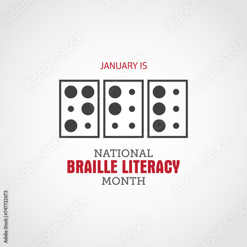 National Braille Literacy Month Vector Illustration.  Braille Literacy Month themes design concept with flat style vector illustration. Suitable for greeting card, poster and banner. 