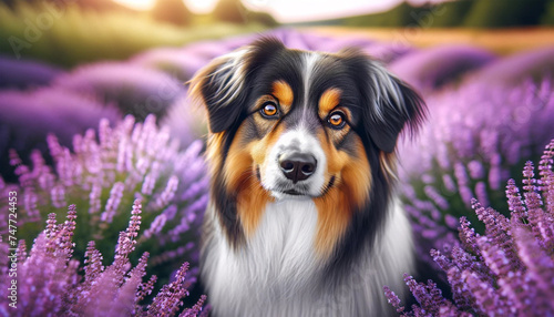 dog with flower | Generative Ai