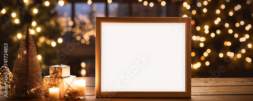 christmas frame with candle © iwaart