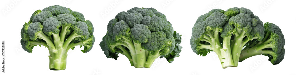 set of broccoli isolated on transparent background set of broccoli isolated on transparent background