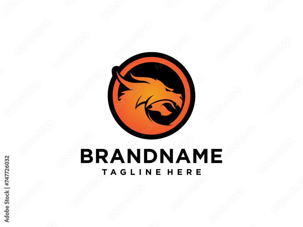 Head dragon logo vector, icon, illustration Head dragon logo vector, icon, illustration