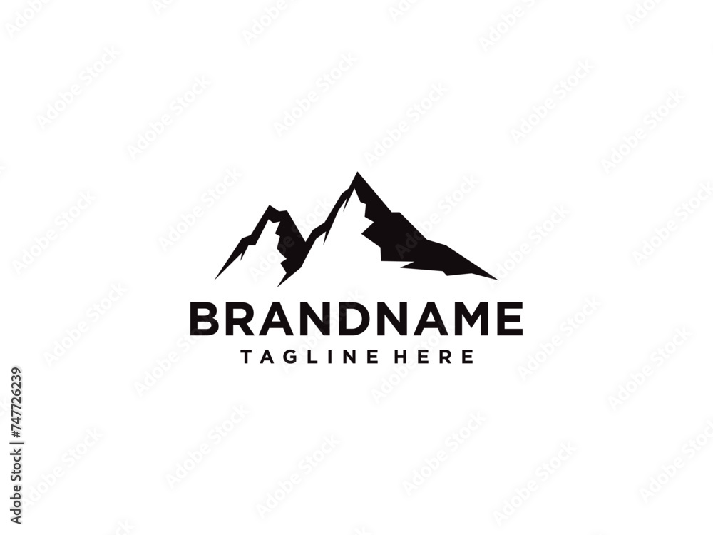 Abstract Mountain Logo.Usable for Business and Branding Logos. Flat Vector Logo Design Template Element.