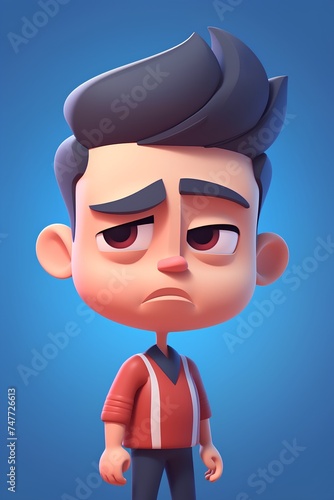 Angry cartoon man. 3d rendering, 3d illustration. photo