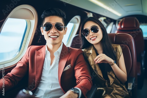 A man and his wife sitting on private jet © Syahrul Zidane A