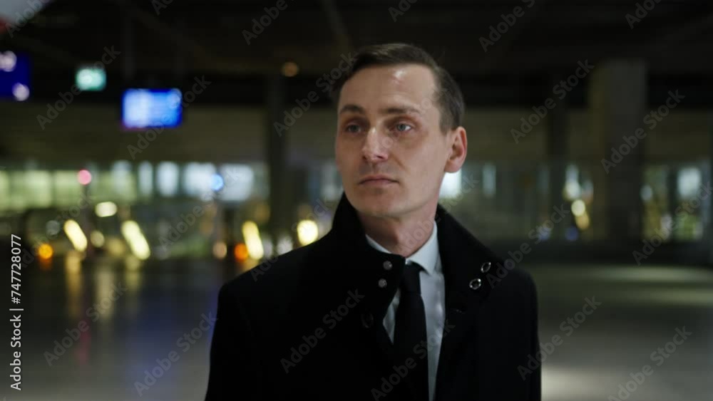 Businessman Standing Alone In Hall Businessman Standing Alone In Hall