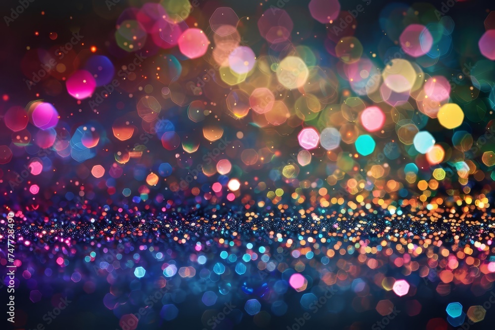 Naklejka premium Party scene filled with glitter and colorful lights Encapsulating the essence of celebration and joyous gatherings