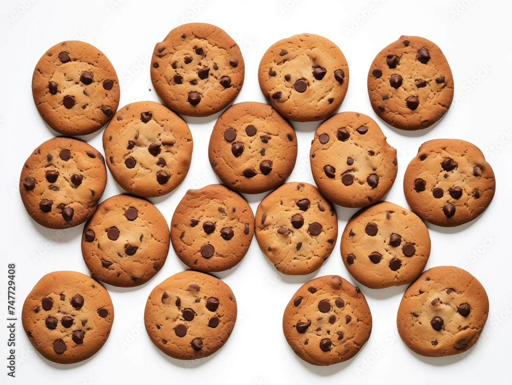 Chocolate chip cookies by mixing chocolate and wheat flour together. Make it into pieces and bake it.
 It is a snack while drinking tea or coffee.