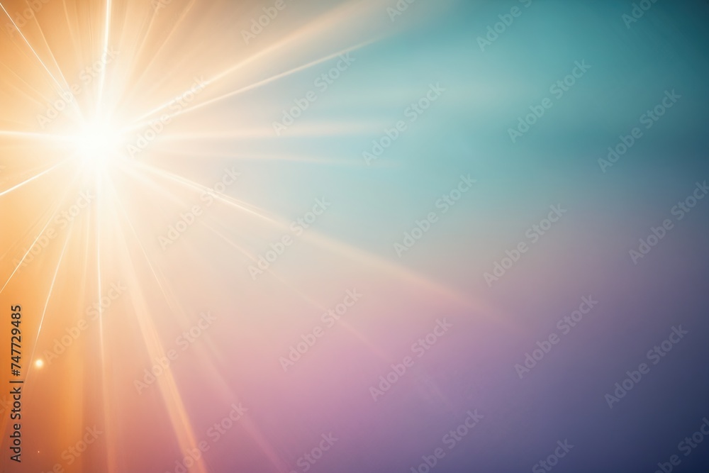 Colorful sunshine glare pastel colors background.