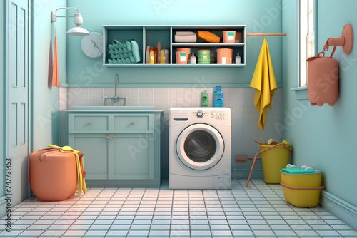 3d rendering of Utility Room elements photo
