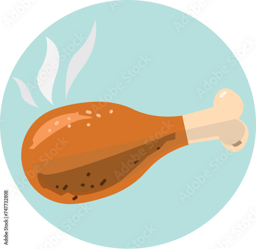 Chicken thighs vector illustration isolated on white background. classic modern diseign