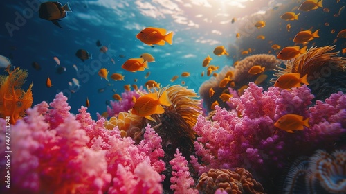 Amazing coral reef and fish,Incredible and amazing coral reefs full of multi colored fish and sea creatures, like an underwate © Dianne