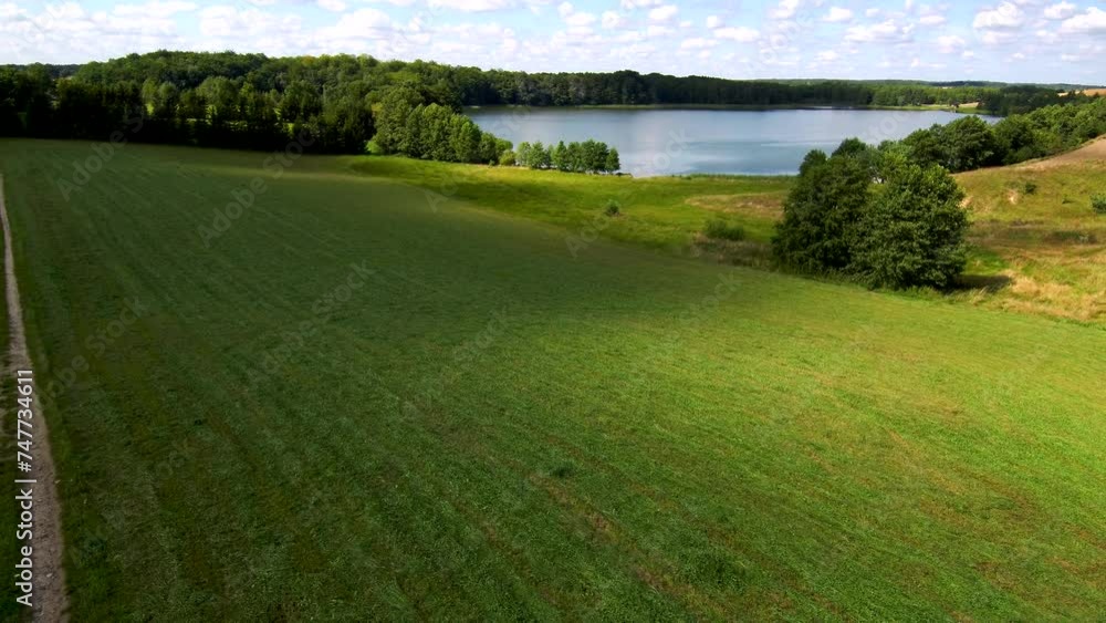 Nature, green, lake, wood, sunny, countryside, clouds, sky, summer