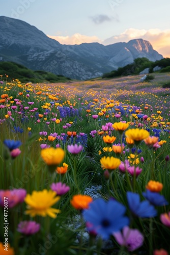   Alpine Meadow in Springtime Photo 4K