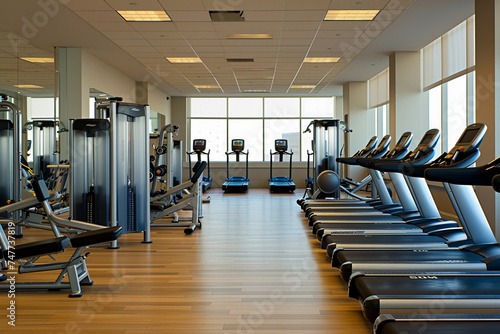 Exercise equipment in the fitness center