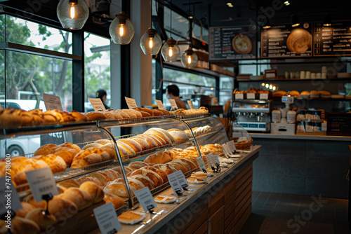 fresh bread in the bakery shop