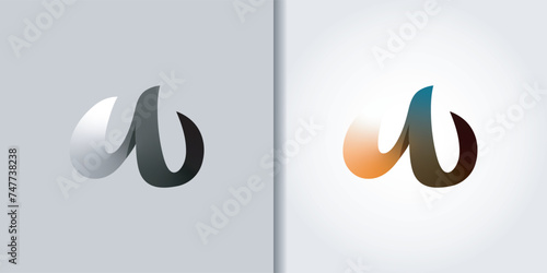abstract letter w logo set