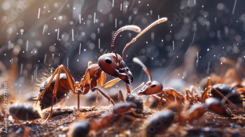 ants and their home in the rain field