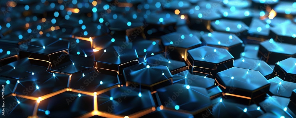 Digital hexagon abstract background Digital hexagon abstract background
