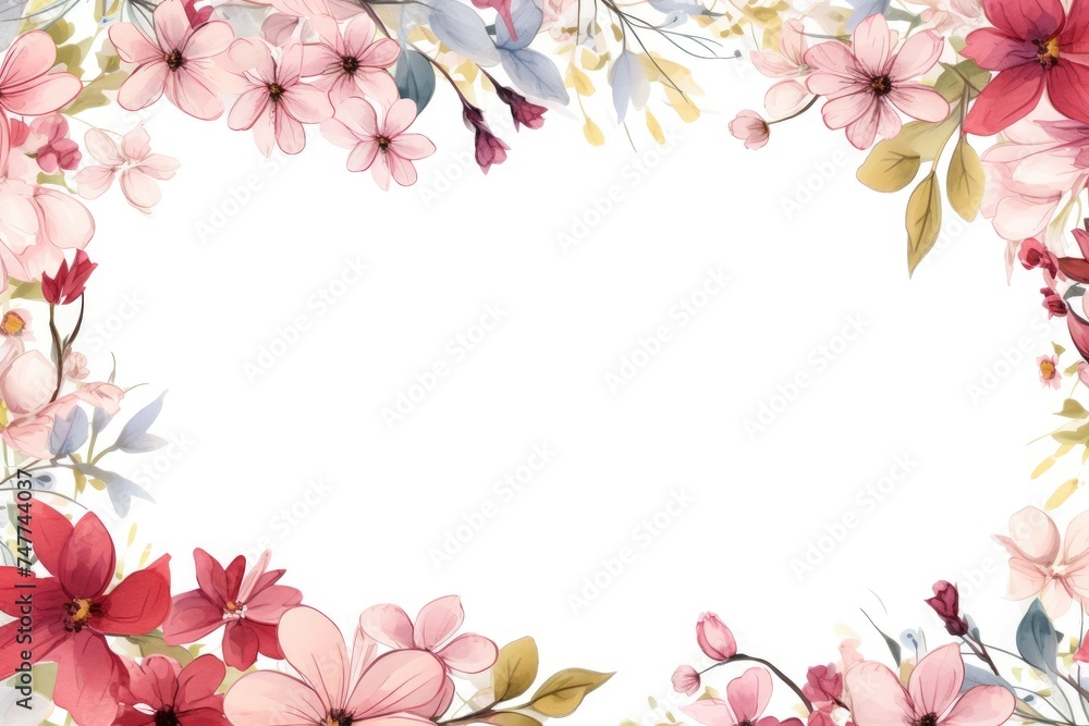 A background of watercolor flowers with a clean area for text A background of watercolor flowers with a clean area for text