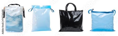 waterproof bag isolated on a transparent PNG background, white background , Generative Ai