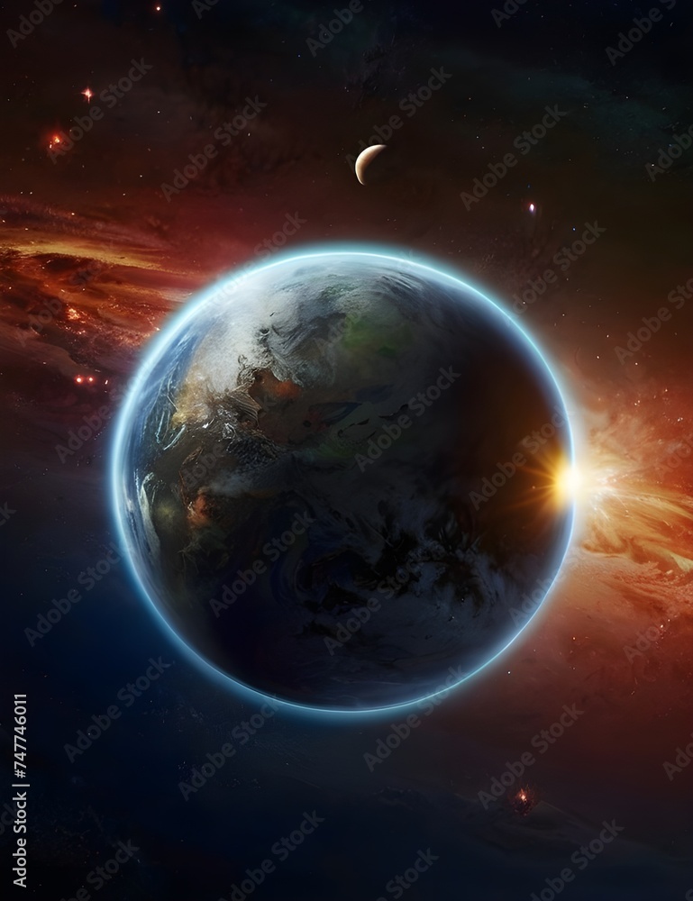 planet in space HD 8K wallpaper Stock Photographic Image Generative AI