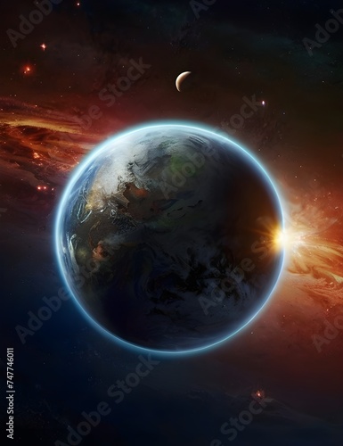 planet in space HD 8K wallpaper Stock Photographic Image Generative AI