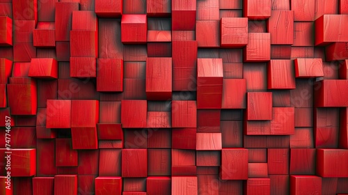 Abstract red geometric shape background illustration photo