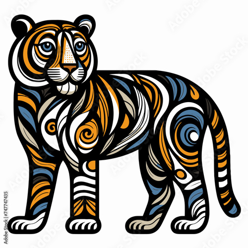 tiger cartoon isolated on white © Gblack
