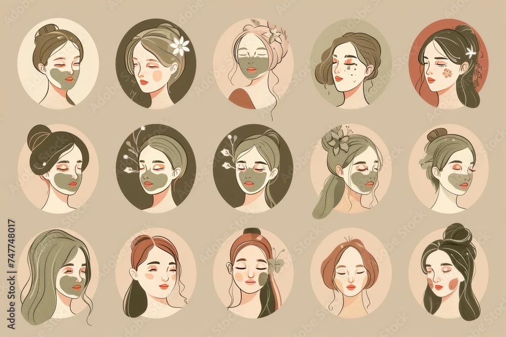 Facial jar skin care cream. Skincare treatment products: face mask lotion, skincare lavender oil gel, oil, pipette with youth serum and facial jar pot