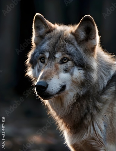 gray wolf portrait HD 8K wallpaper Stock Photographic Image Generative AI