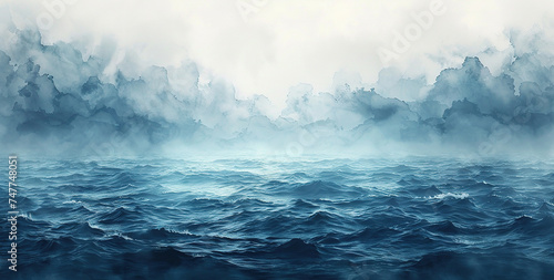 Illustration of a sea for graphics use. Created with Ai