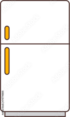 Single refrigerator line icon. Fridge sign. Linear style refrigerator icon. Vector illustration