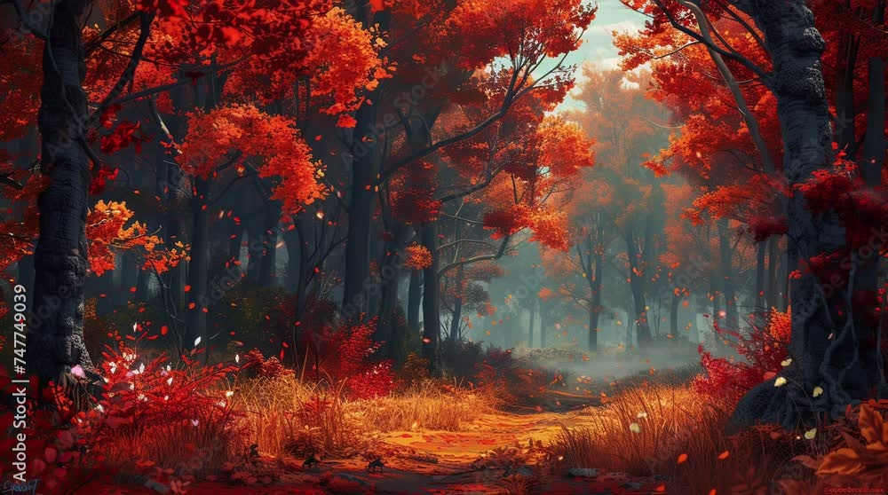 Golden Tranquility: Exploring the Autumn Forest Seamless looping 4k time-lapse virtual video animation background. Generated AI Golden Tranquility: Exploring the Autumn Forest Seamless looping 4k time-lapse virtual video animation background. Generated AI