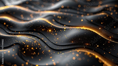 Abstract futuristic background with dark glowing wave illustrations
