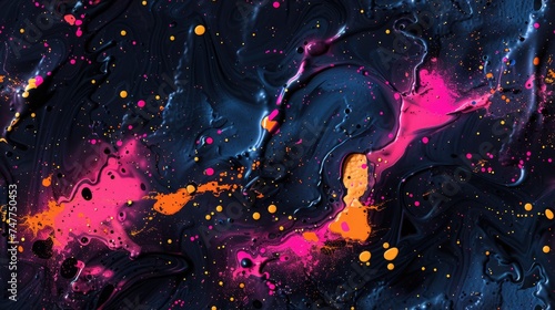 Colorful pastel color acrylic paint splashing isolated