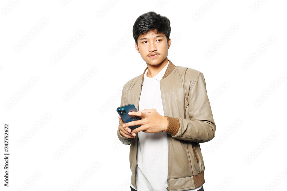 Portrait a boy wearing jacket with expression Portrait a boy wearing jacket with expression