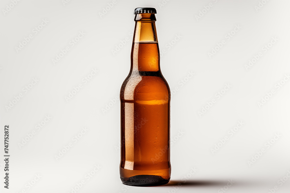 Brown bottle beer isolated on white background. Brown bottle beer isolated on white background.