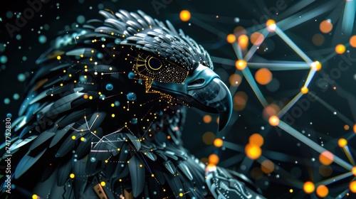 SMART EAGLE ROBOT WITH DOT MOLECULE